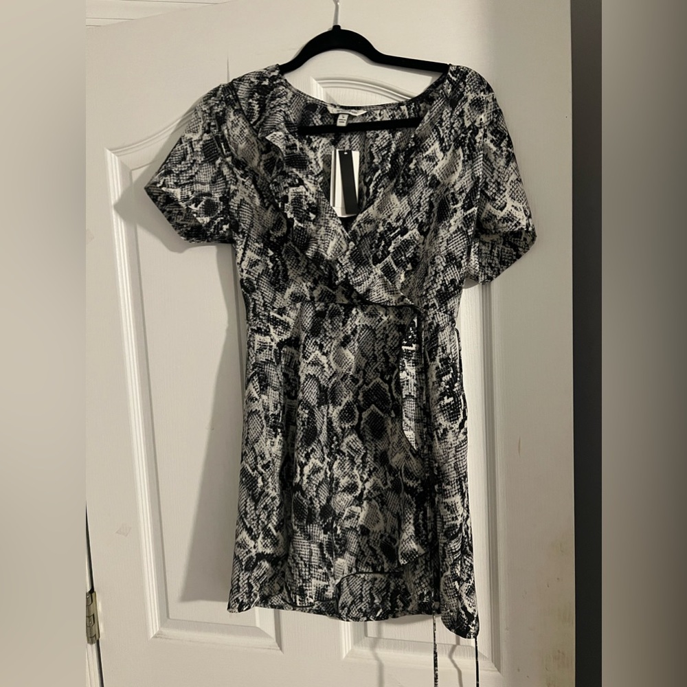 Snake skin wrap dress